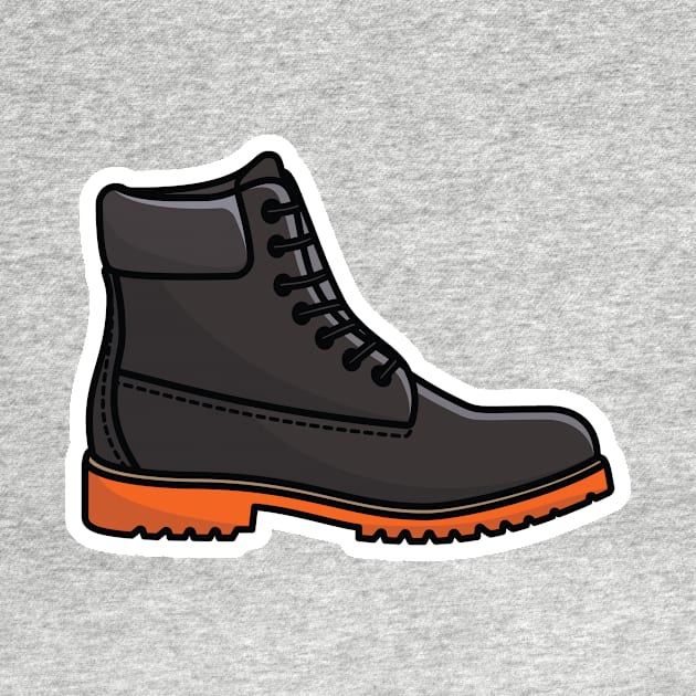 Traveling Shoe Sticker vector icon illustration. Fashion object icon design concept. Boys outdoor sports shoes sticker vector design with shadow. by AlviStudio